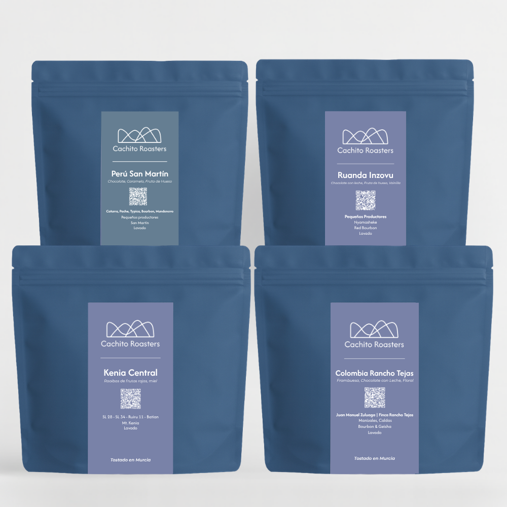 pack degustacion 4 bolsas 250 gr de cachito roasters 2